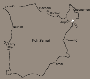 Location map of Baan Fan Noi- luxury private villa rental on Koh Samui, Thailand, by Samui Holiday Homes