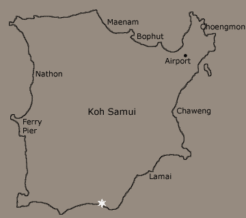 Location map of Baan Tawan Chai- private beach house for holiday rental on Koh Samui, Thailand, by Samui Holiday Homes