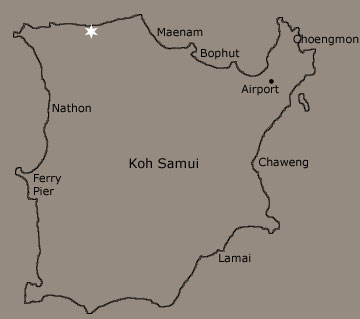 Location map of Villa Monsoon- vacation rental on Koh Samui, Thailand, by Samui Holiday Homes