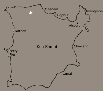 Samui Holiday Homes map of Baan Leelavadee vacation rental location 